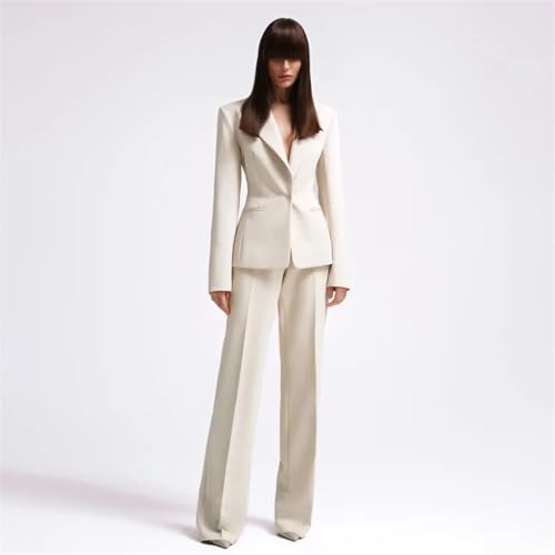 Conjunto de 2 piezas para mujer, solapa de muesca, un botón, sólido, delgado, elegante, para negocios, casual, formal, oficina, dama, ver fotos, 3XL