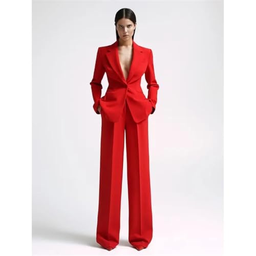 Conjunto de 2 piezas para mujer, solapa de muesca, un botón, sólido, delgado, elegante, para negocios, casual, formal, oficina, dama, ver fotos, 3XL